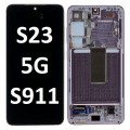 Samsung Galaxy SM-S911 S23 5G OLED and Touch screen with frame (Original Service Pack) [LAVENDER / LIGHT PINK] GH82-30480D/30481D
